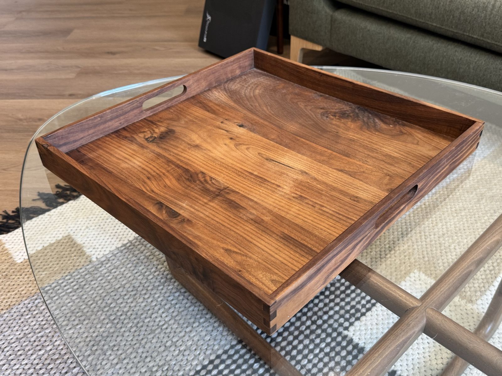 Walnut Solid Wood Tray 19”x19”