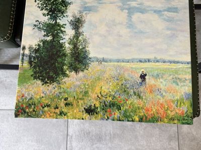 Monet & Van Gogh Canvas Art Prints, Green HOME Sign - Decorative Wall Decor Lot