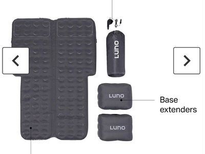 Luno Car Air Mattress 2-Part Design w/ Electric Pump & Base Extenders
