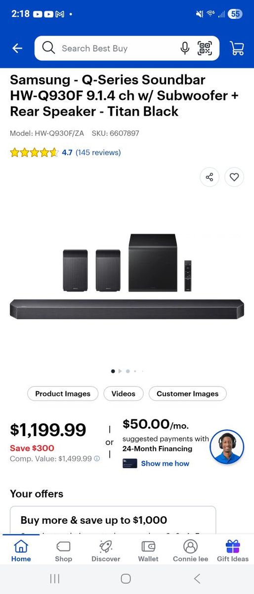 Samsung HW-Q930C Dolby Atmos soundbar PREMIUM SOUN