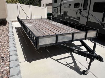 8x16 Deckover flatbed tandem axle trailer