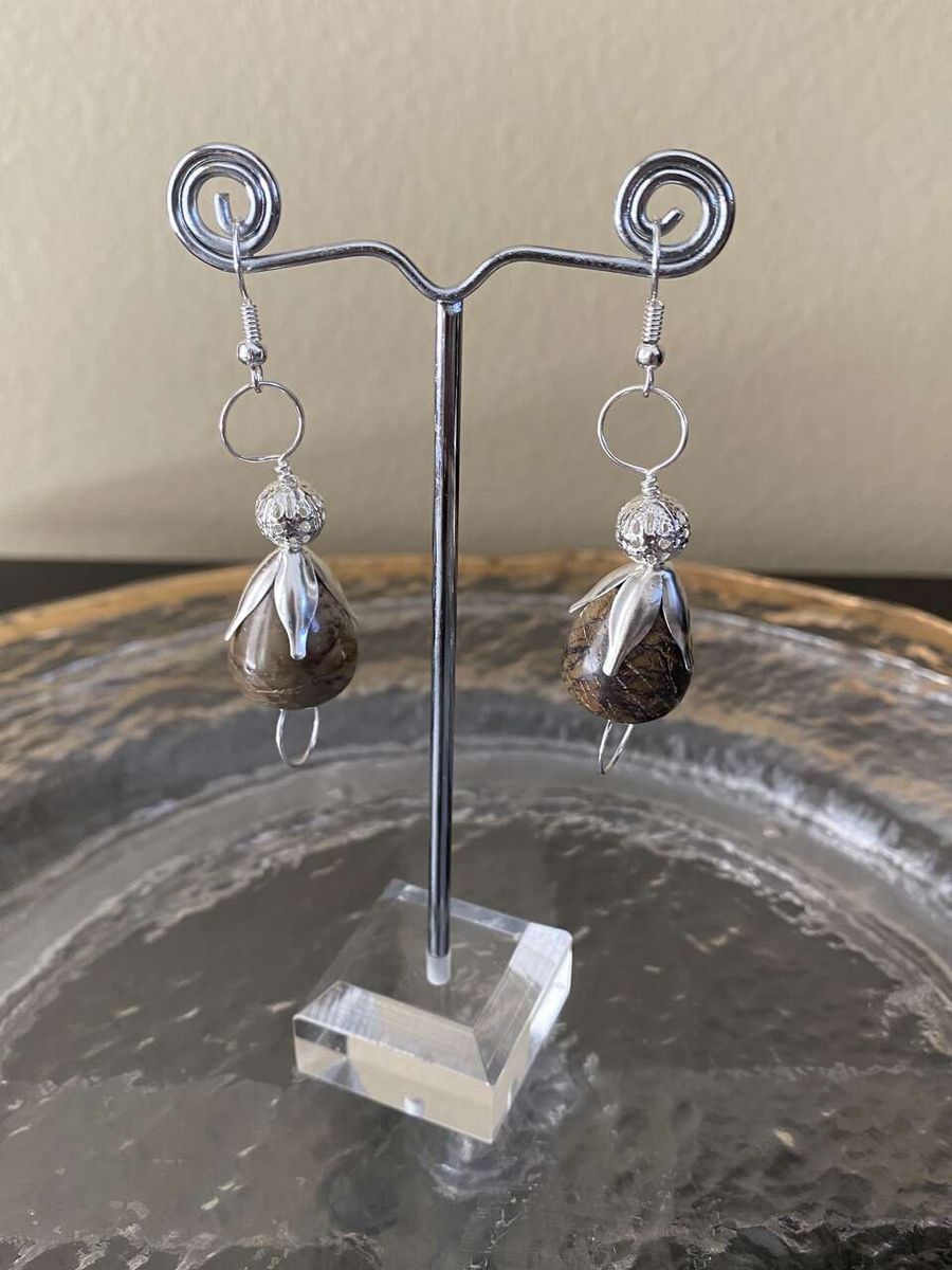 NEW! Beautiful Natural Gemstone Earrings - Agate- Jasper - See ALL PHOTOS . Please look at photos closely