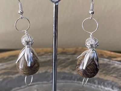 NEW! Beautiful Natural Gemstone Earrings - Agate- Jasper - See ALL PHOTOS . Please look at photos closely