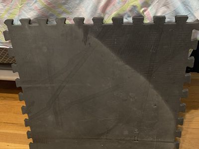 Interlocking Foam Exercise Gym Flooring Mats - Black