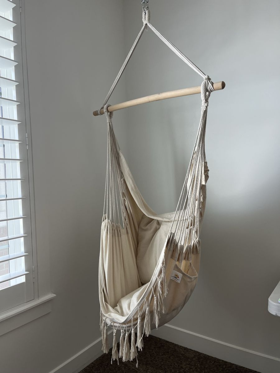 Cream bohemian hanging Hammock chair