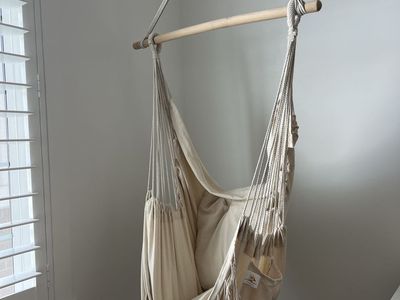 Cream bohemian hanging Hammock chair