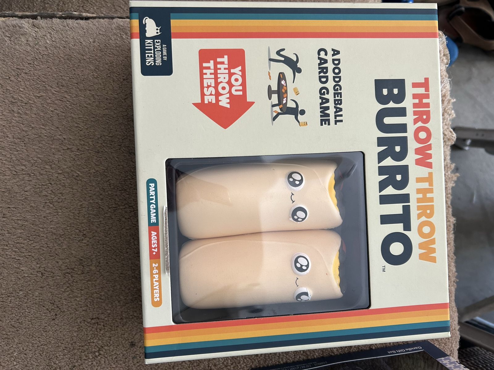 Exploding Kittens Throw Throw Burrito Party Game - Dodgeball Card Game, Ages 7+, 2-6 Players