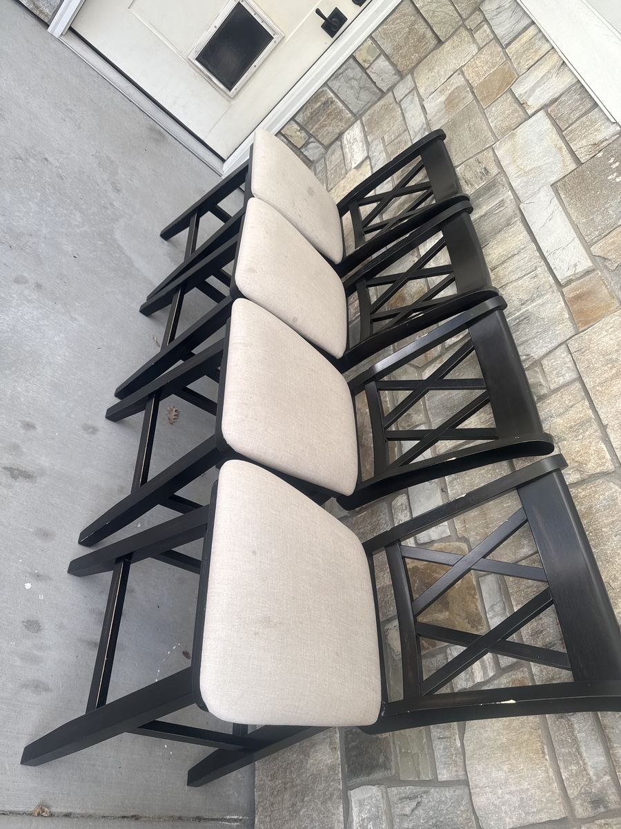 4 Counter Height Bar Stools – X Back Design