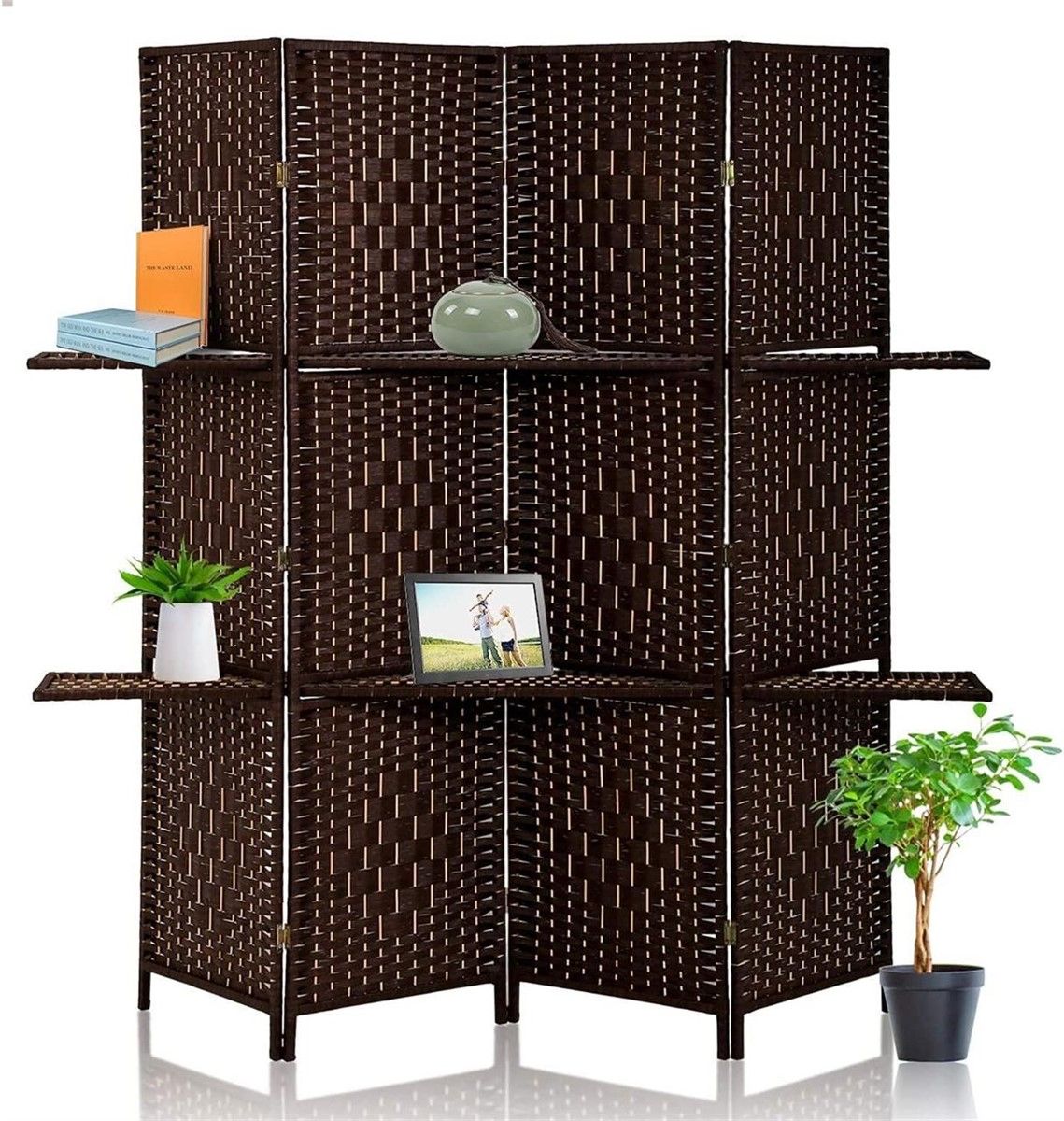 CL.Store 4-Panel Room Divider, Brown