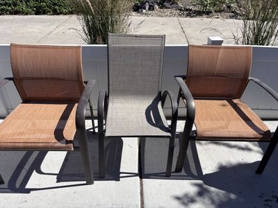 Three patio chairs excellent condition