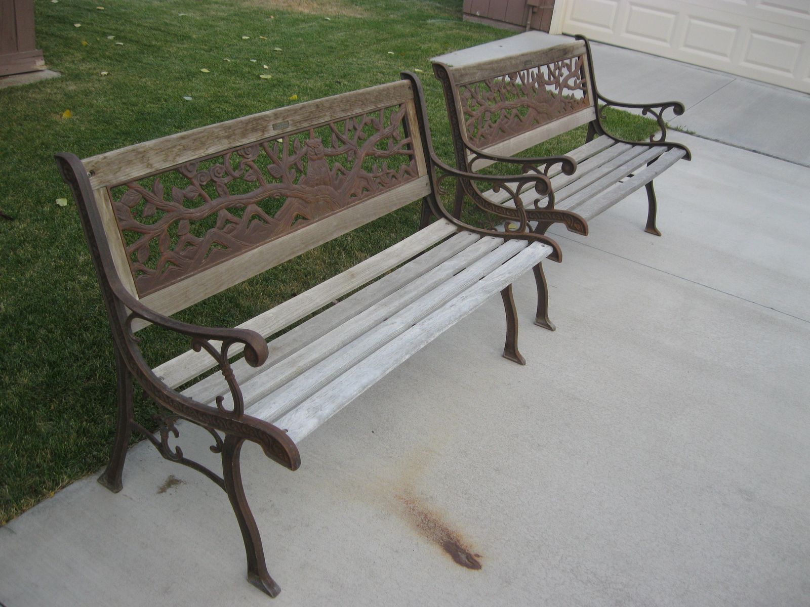 2 PATIO BENCHES