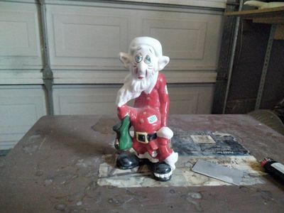 Vintage Ceramic Christmas Santa Claus Gnome Elf Figurine Hand-Painted Holiday Decor