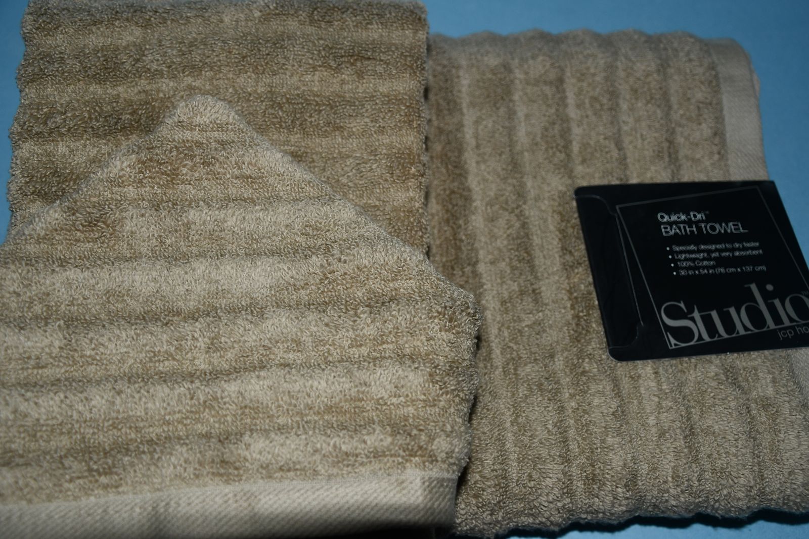 NEW 3 PIECE TOWEL SET ~ "TRADITIONAL TAN" ~ BATH, HAND & WASHCLOTH ~ 100% COTTON ~ QUICK DRY ~ QUALITY!