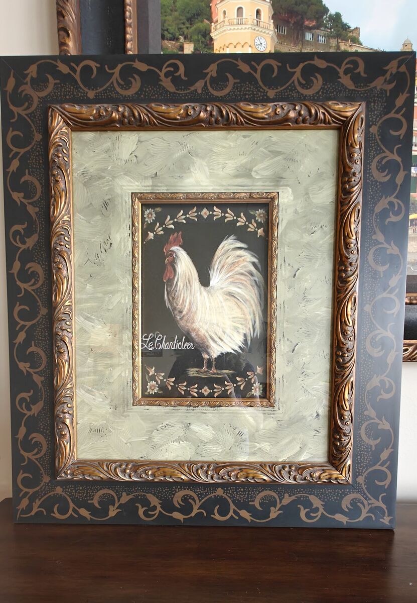 Framed Rooster Art – “Le Chanticleer”