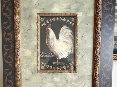 Framed Rooster Art – “Le Chanticleer”