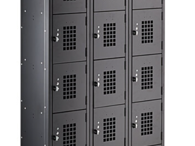 Black 36" x 12" x 78" 3 Wide, 6 Tier Locker- Assembled
