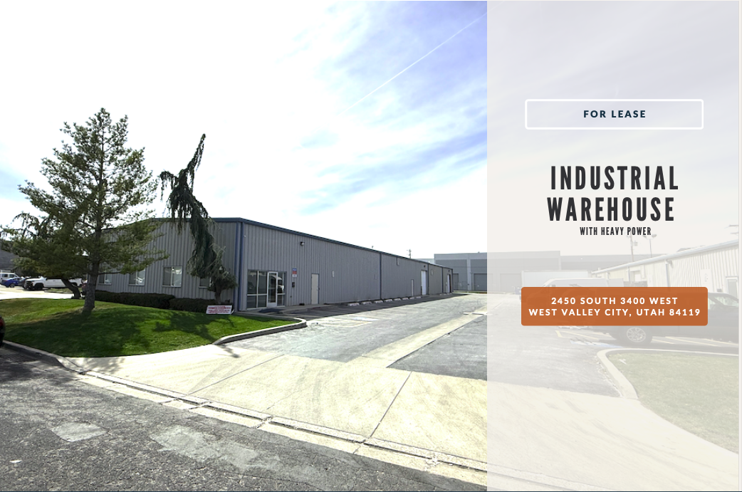 Industrial Warehouse with Heavy Power for Lease in WVC, UT