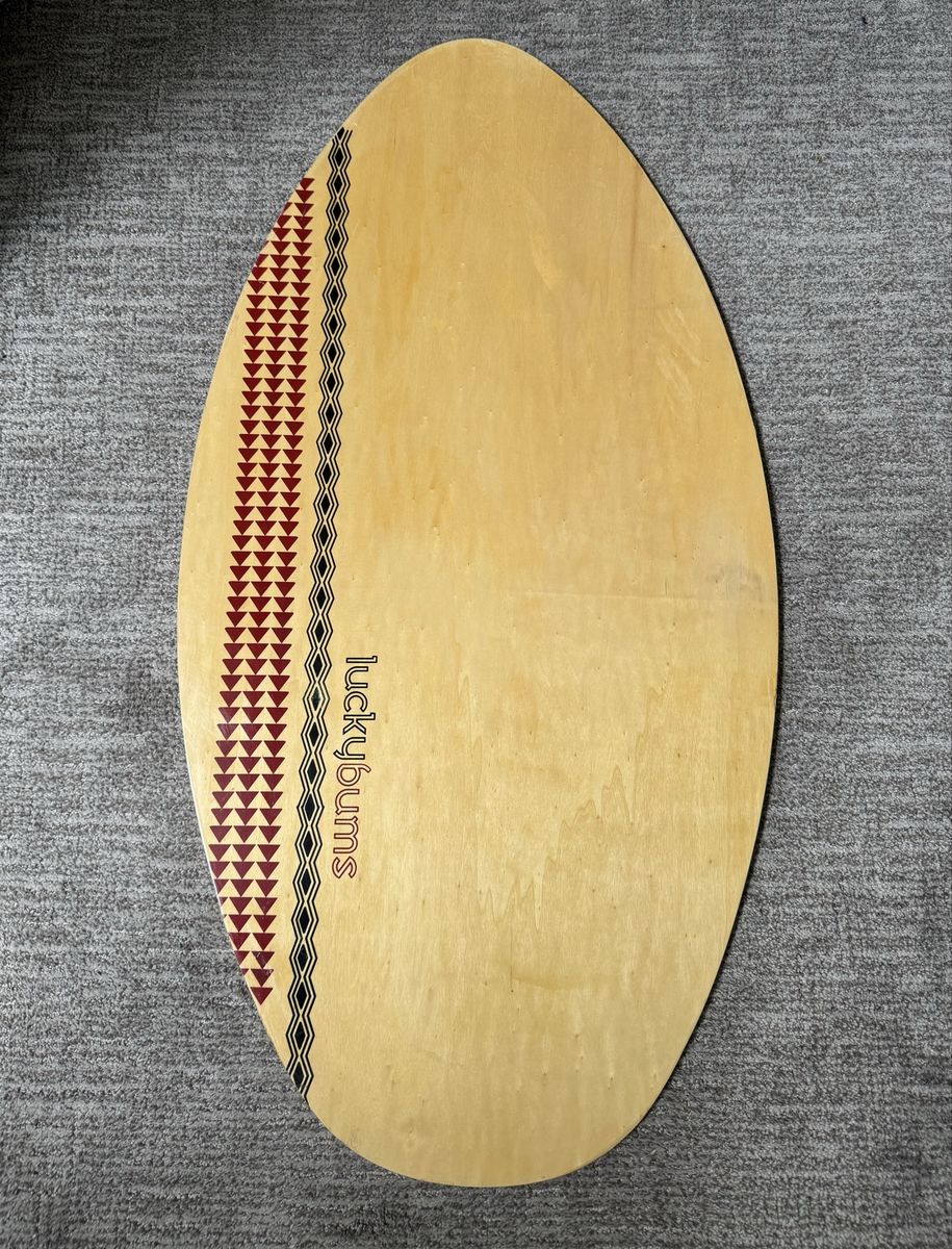 39” Lucky Bums Wooden Skimboard with Tribal Pattern