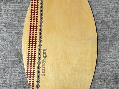 39” Lucky Bums Wooden Skimboard with Tribal Pattern