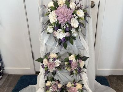 16 piece Lavender and purple wood Flower Wedding Set