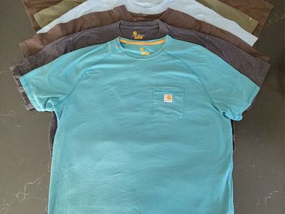 Lot of 6 Carhartt Men's Short Sleeve Pocket T-Shirts Size XXL Assorted Colors