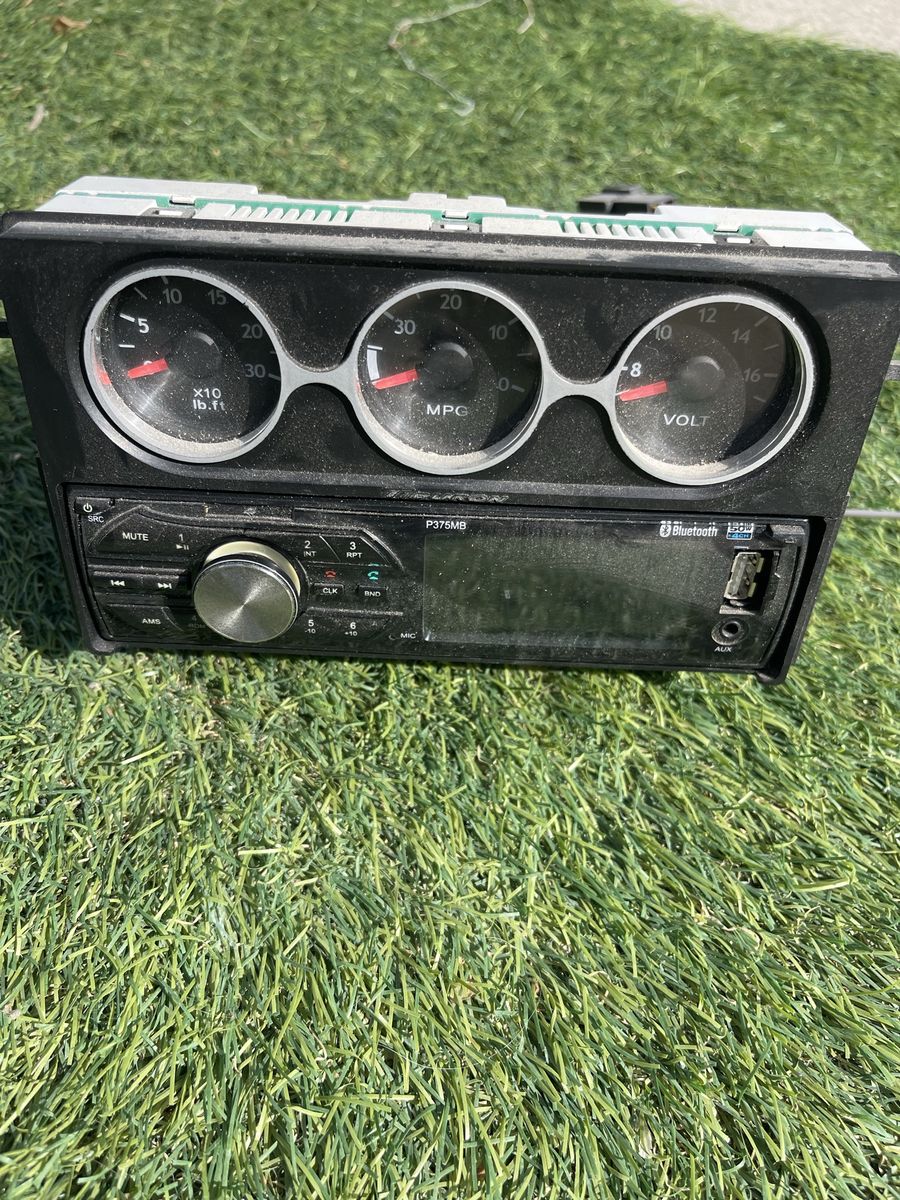 Pyle P375MB Marine Bluetooth Stereo with Dash Gauge Cluster Boost MPG Volt