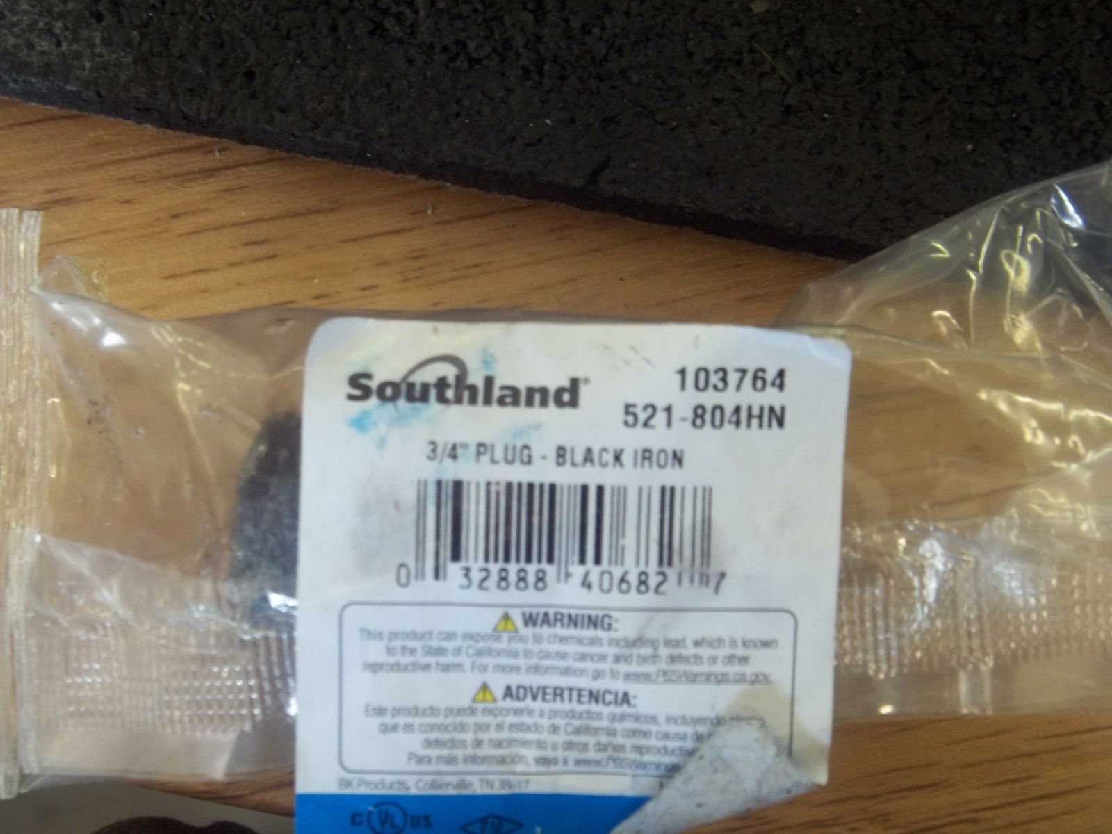 Southland 3/4" Plug Black Iron
