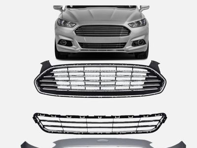 For 2013-2016 Ford Fusion Front Bumper Cover & Front Upper &Lower Grille