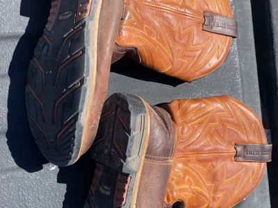 Irish Setter Work Boots - Men's Western Style Pull-On, Brown Leather, Excellent Condition size 9