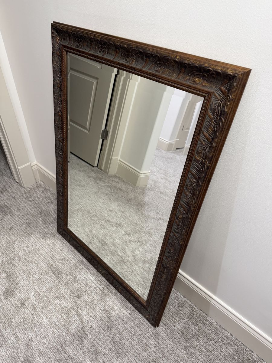 Wood framed mirror 30” x 43”