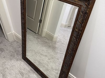 Wood framed mirror 30” x 43”