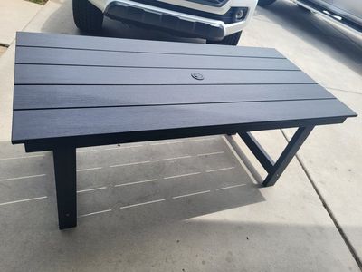Jeory HDPE* Outdoor Rectangle Dining Table* Black