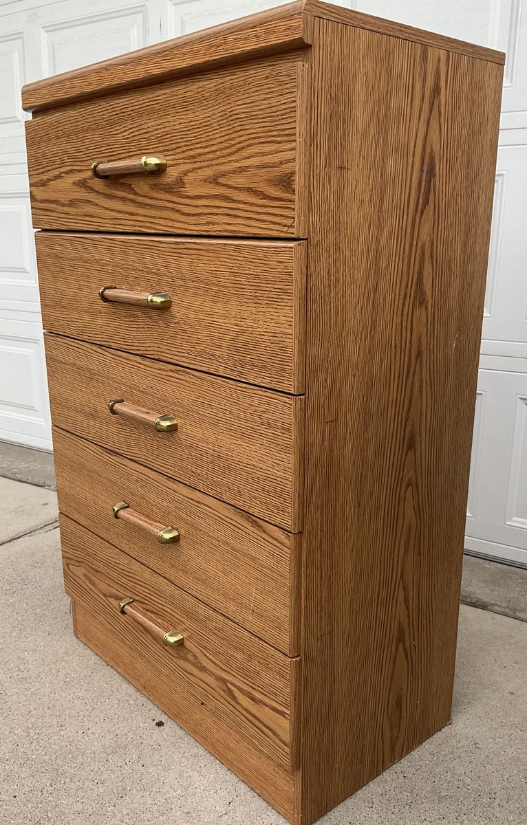 5 drawer wooden bedroom dresser