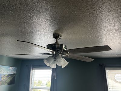 Harbor Breeze 62” Brushed Nickel Ceiling Fan with Light Kit & Brown or Gray Blades