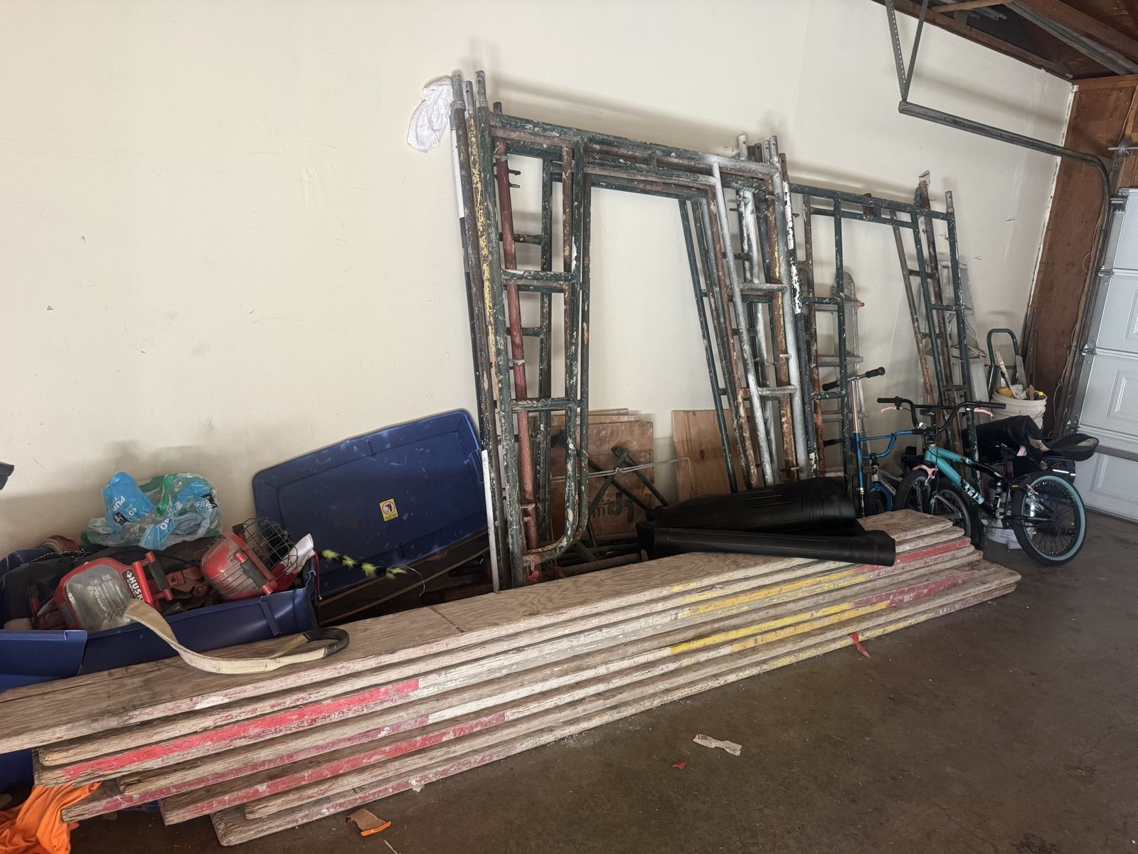 Heavy Duty Steel Scaffolding Set with Planks and Jacks - Used Construction Equipment