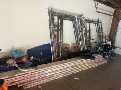Heavy Duty Steel Scaffolding Set with Planks and Jacks - Used Construction Equipment
