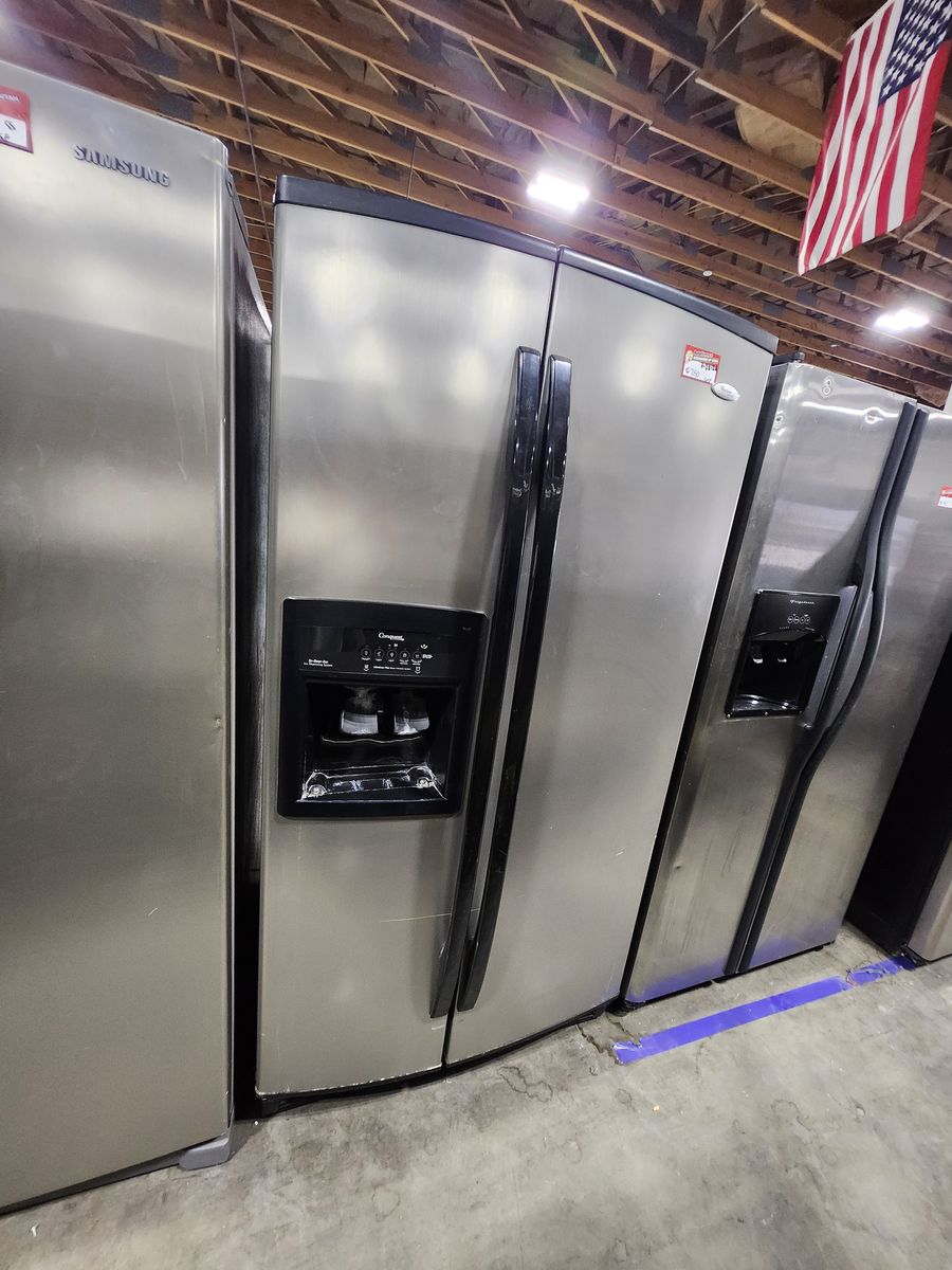 Whirlpool Stainless Steel Side-by-Side Refrigerator, Used