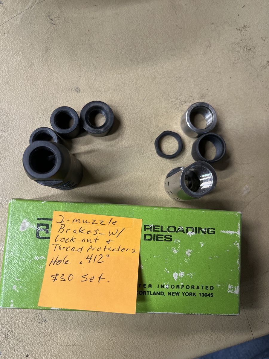 Muzzle brakes and thread protectors.