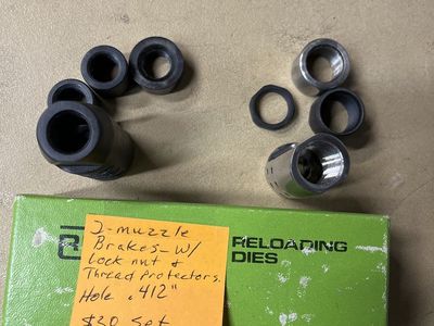 Muzzle brakes and thread protectors.