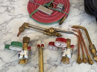 Unbranded Oxy-Acetylene Torch Kit, Welding & Cutting Set w/ Goggles, Hoses, & Regulators