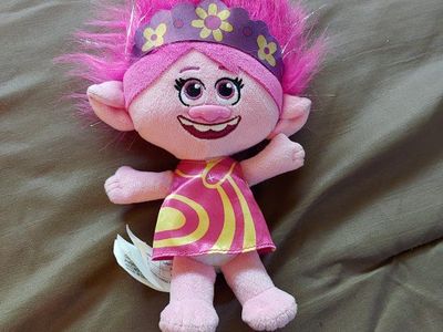 DreamWorks Trolls Poppy Plush Stuffed Toy Doll - Pink Hair - Good Condition