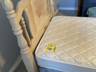 Twin Headboard, Bed Frame, Box Spring and Mattress Set
