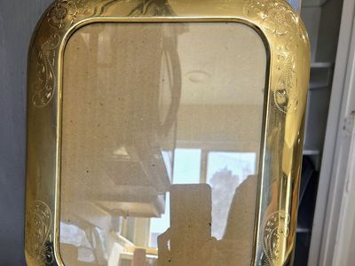 Vintage Etched Brass Picture Frame – Floral & Paisley Motif (5x7)