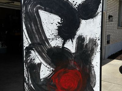 Abstract artwork original Painting on Canvas, Framed Wall Art modern