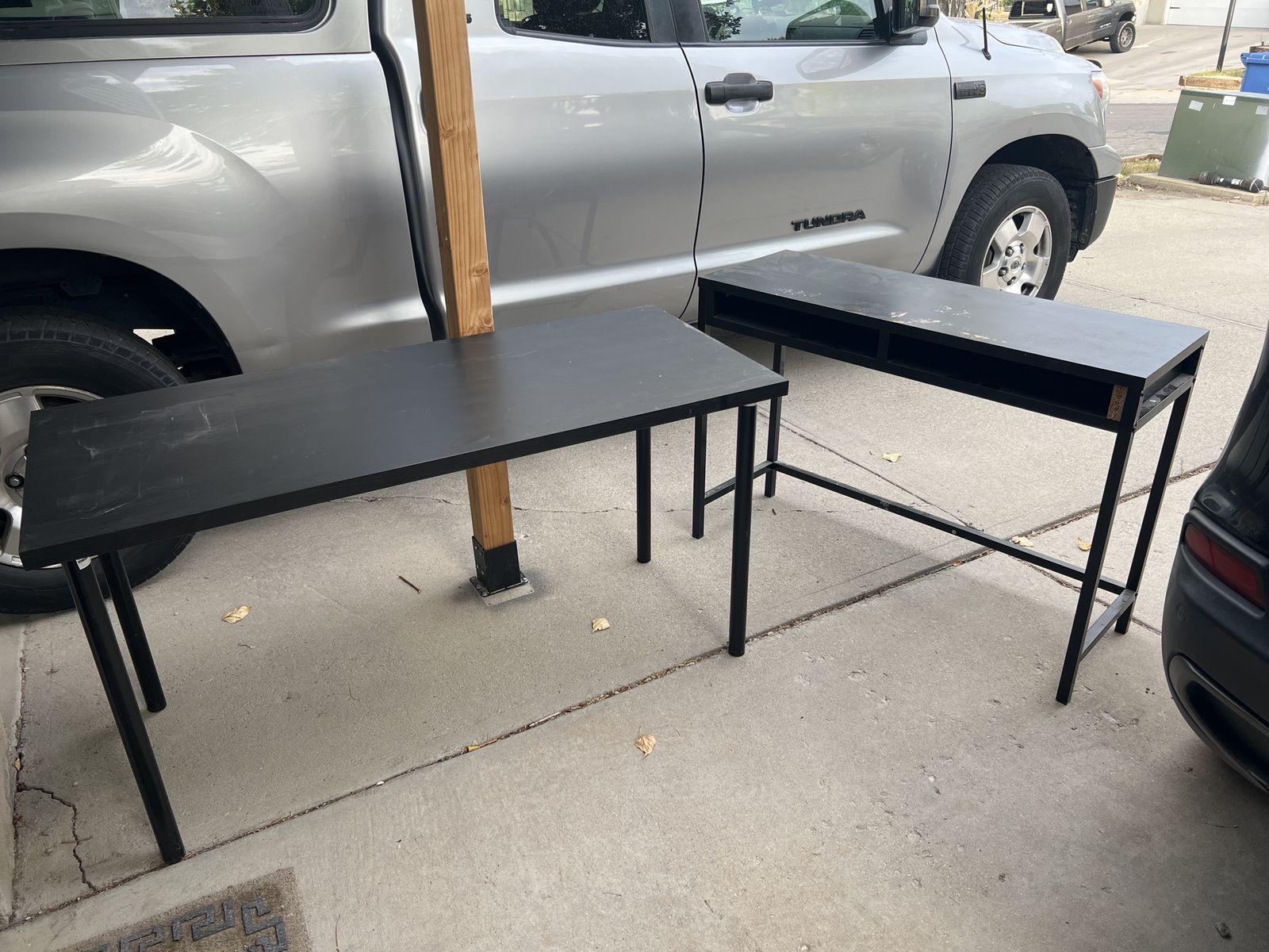 Pair of Black Minimalist Desks - Versatile Home Office Furniture