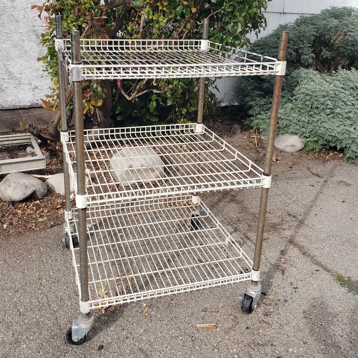 3-Tier Metal Rolling Rack Wheels Heavy Duty Square