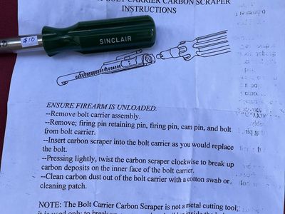 Sinclair M16/AR15 Bolt Carrier Carbon Scraper with Instructions