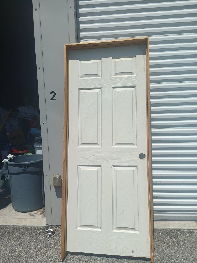 White 6-Panel Pre-Hung Interior Door with Frame