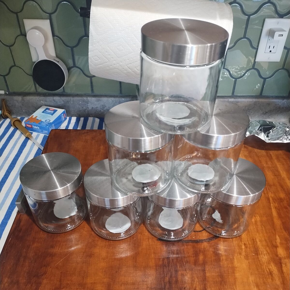 Glass jars with metal lids