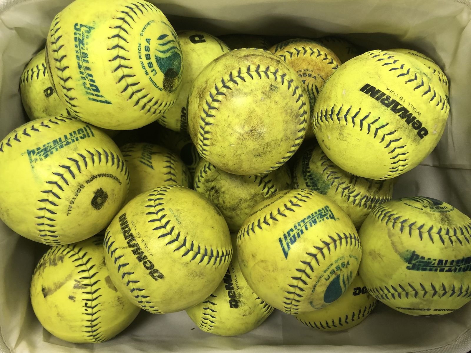 Used Demarini Lightning Used Synthetic Softballs 28 Quantity